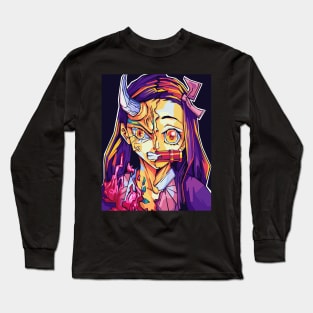 nezuko wpap pop art Long Sleeve T-Shirt